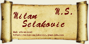 Milan Selaković vizit kartica
